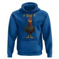 Funny F Caw F Grumpy Black Chicken Graphic Hoodie Moody Bird Meme for Sarcastic Animal Lovers - Wonder Print Shop