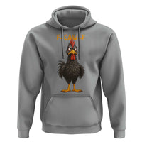 Funny F Caw F Grumpy Black Chicken Graphic Hoodie Moody Bird Meme for Sarcastic Animal Lovers - Wonder Print Shop