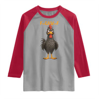 Funny F Caw F Grumpy Black Chicken Graphic Raglan Shirt Moody Bird Meme for Sarcastic Animal Lovers - Wonder Print Shop