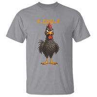 Funny F Caw F Grumpy Black Chicken Graphic T Shirt Moody Bird Meme for Sarcastic Animal Lovers - Wonder Print Shop