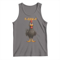 Funny F Caw F Grumpy Black Chicken Graphic Tank Top Moody Bird Meme for Sarcastic Animal Lovers - Wonder Print Shop