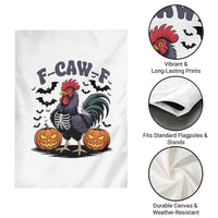 F Caw F Halloween Chicken Skeleton Garden Flag Spooky Funny Rooster Meme - Wonder Print Shop