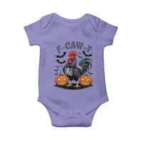 F Caw F Halloween Chicken Skeleton Baby Onesie Spooky Funny Rooster Meme - Wonder Print Shop