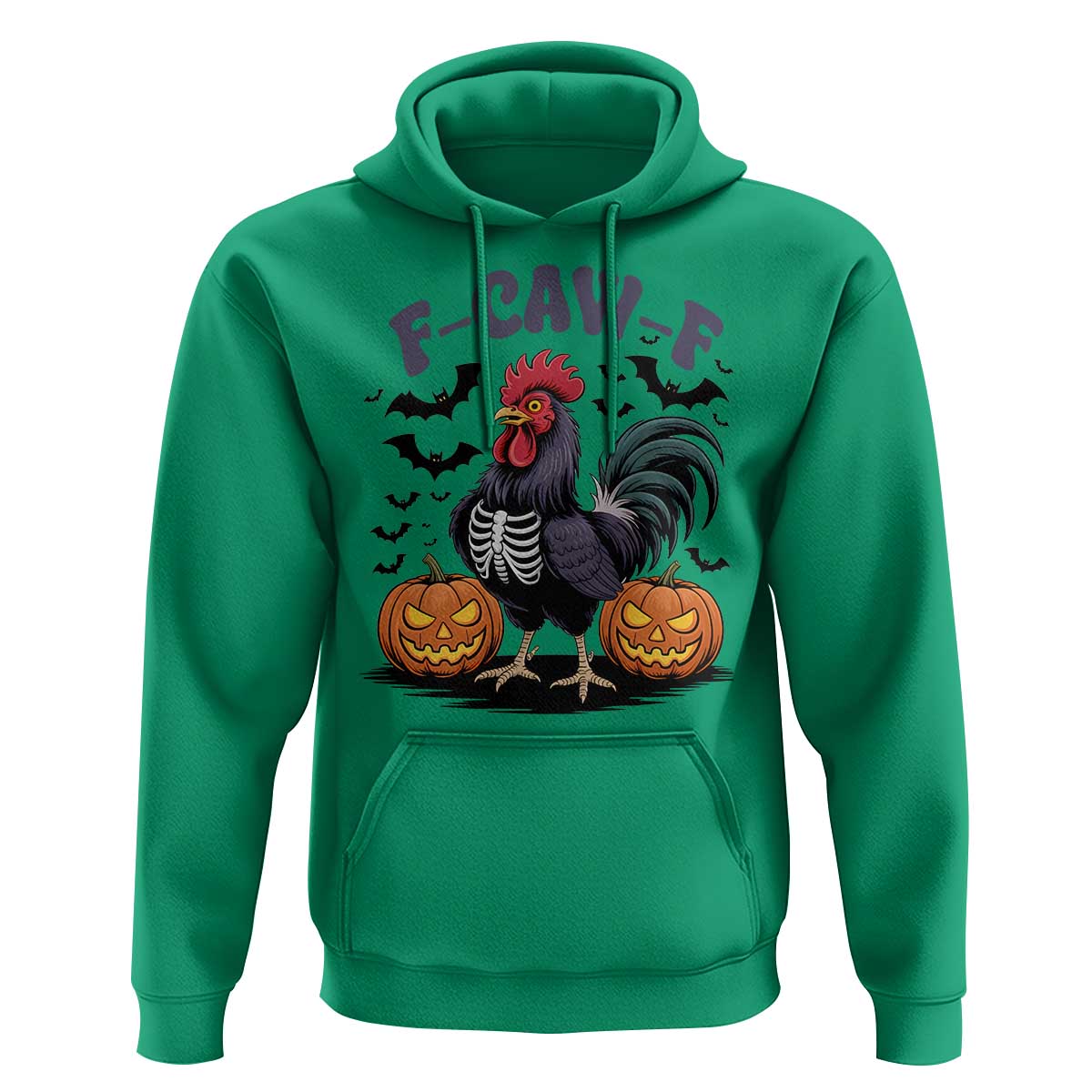 F Caw F Halloween Chicken Skeleton Hoodie Spooky Funny Rooster Meme - Wonder Print Shop