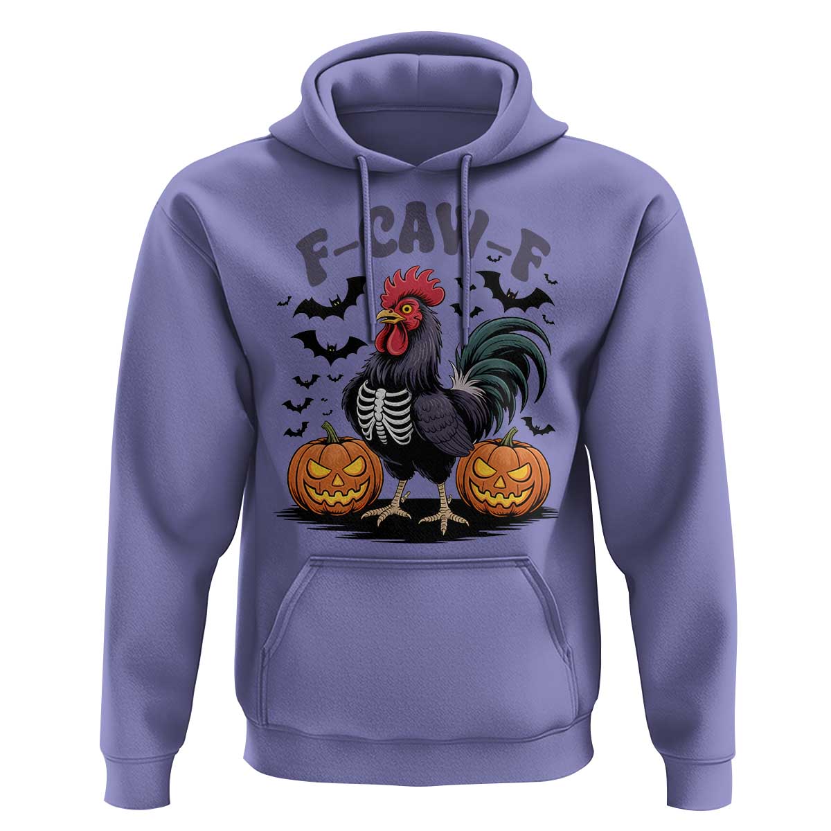F Caw F Halloween Chicken Skeleton Hoodie Spooky Funny Rooster Meme - Wonder Print Shop