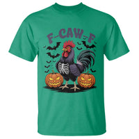 F Caw F Halloween Chicken Skeleton T Shirt Spooky Funny Rooster Meme - Wonder Print Shop