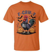F Caw F Halloween Chicken Skeleton T Shirt Spooky Funny Rooster Meme - Wonder Print Shop