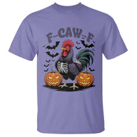 F Caw F Halloween Chicken Skeleton T Shirt Spooky Funny Rooster Meme - Wonder Print Shop