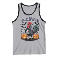 F Caw F Halloween Chicken Skeleton Tank Top Spooky Funny Rooster Meme - Wonder Print Shop