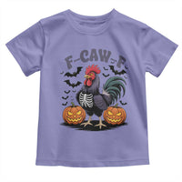 F Caw F Halloween Chicken Skeleton Toddler T Shirt Spooky Funny Rooster Meme - Wonder Print Shop