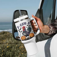 F Caw F Halloween Chicken Skeleton Tumbler With Handle Spooky Funny Rooster Meme - Wonder Print Shop