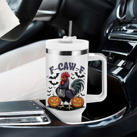F Caw F Halloween Chicken Skeleton Tumbler With Handle Spooky Funny Rooster Meme - Wonder Print Shop
