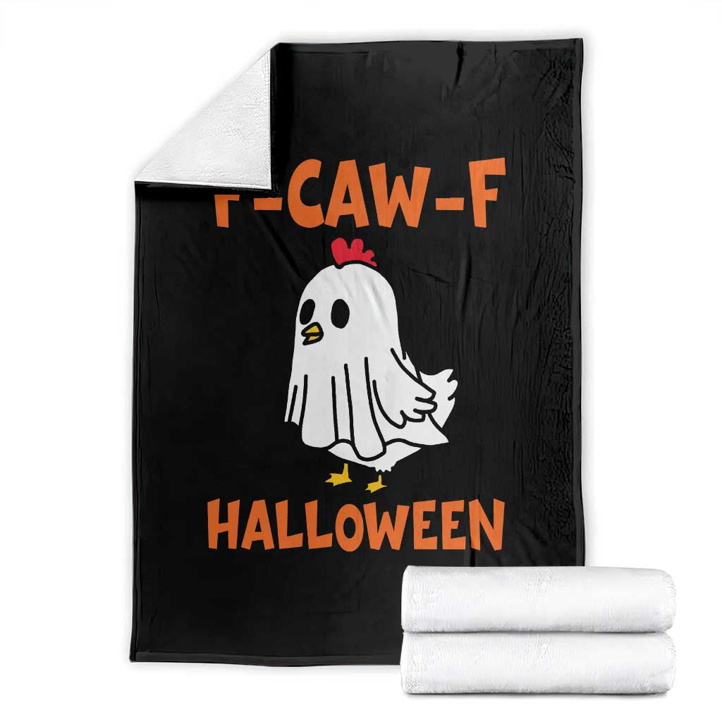 F Caw F Ghost Chicken Costume Throw Blanket Funny Cute Halloween Poultry Lover - Wonder Print Shop