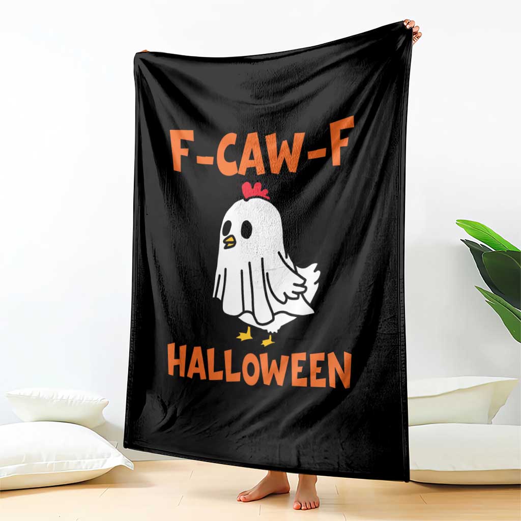 F Caw F Ghost Chicken Costume Throw Blanket Funny Cute Halloween Poultry Lover - Wonder Print Shop