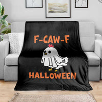 F Caw F Ghost Chicken Costume Throw Blanket Funny Cute Halloween Poultry Lover - Wonder Print Shop