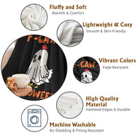 F Caw F Ghost Chicken Costume Throw Blanket Funny Cute Halloween Poultry Lover - Wonder Print Shop