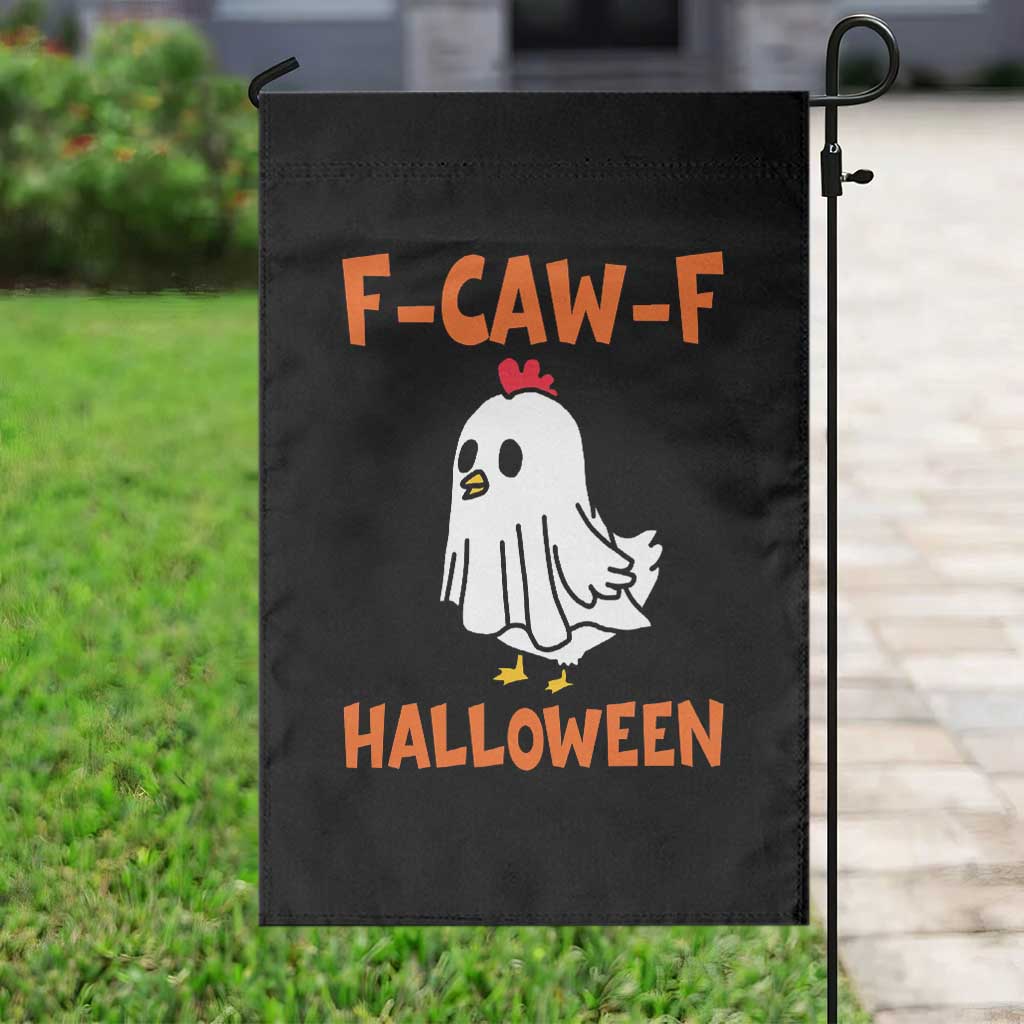 F Caw F Ghost Chicken Costume Garden Flag Funny Cute Halloween Poultry Lover - Wonder Print Shop
