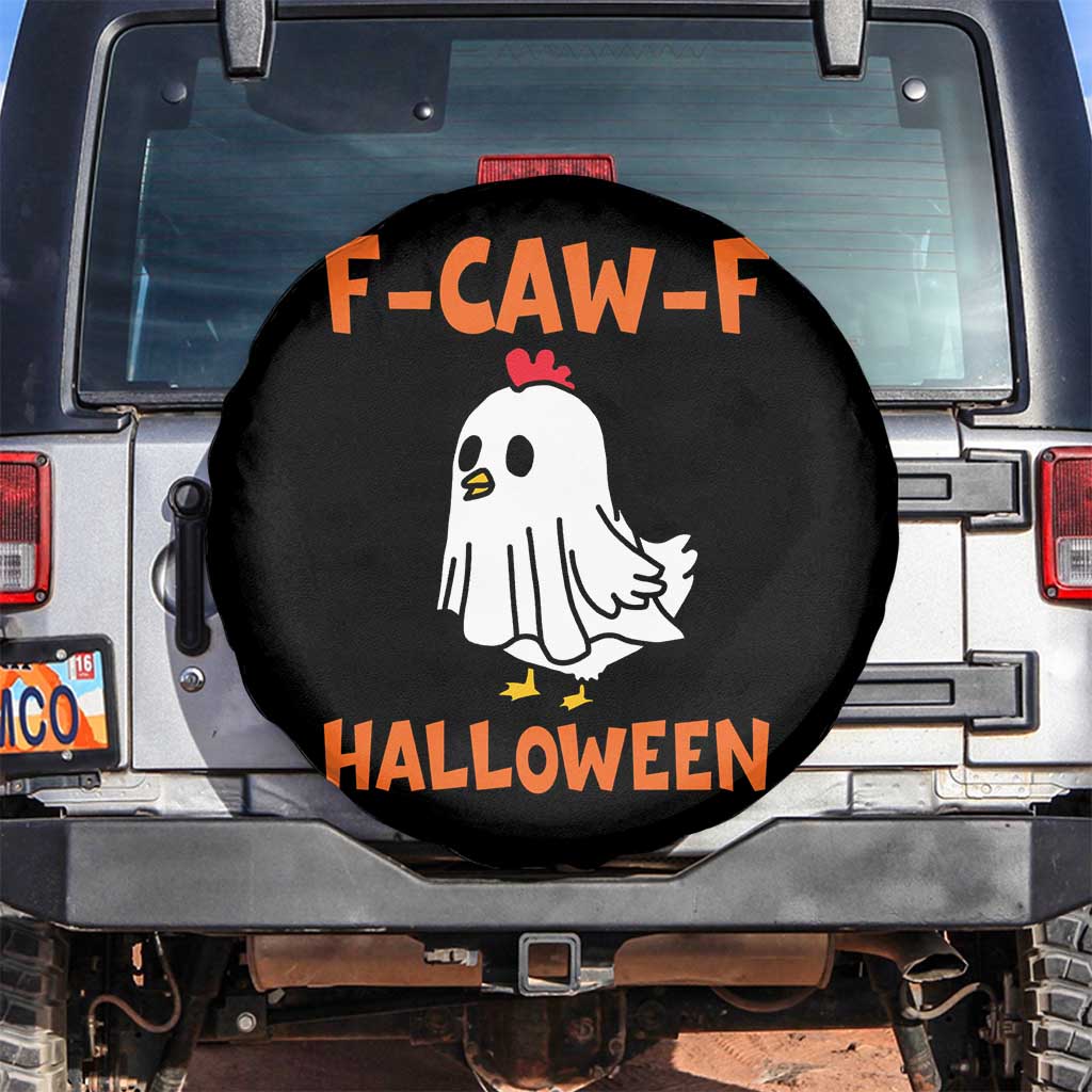F Caw F Ghost Chicken Costume Spare Tire Cover Funny Cute Halloween Poultry Lover - Wonder Print Shop