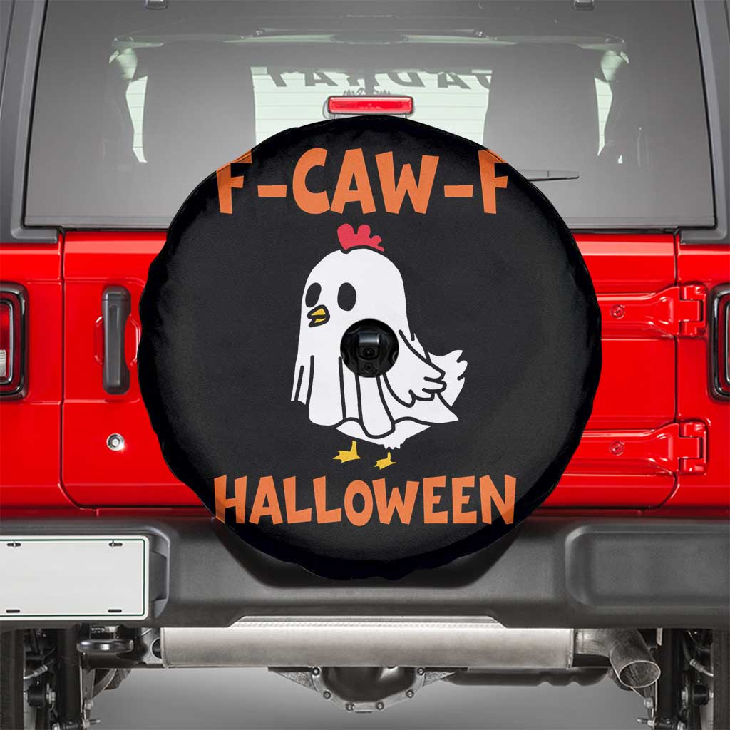 F Caw F Ghost Chicken Costume Spare Tire Cover Funny Cute Halloween Poultry Lover - Wonder Print Shop