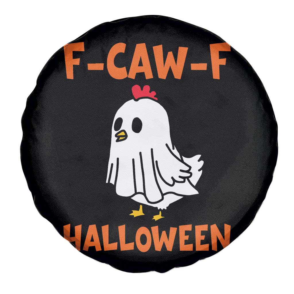 F Caw F Ghost Chicken Costume Spare Tire Cover Funny Cute Halloween Poultry Lover - Wonder Print Shop
