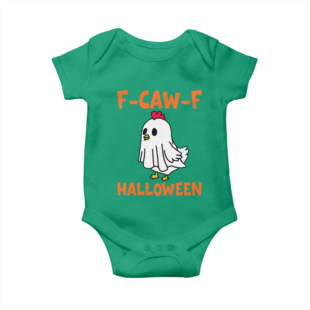 F Caw F Ghost Chicken Costume Baby Onesie Funny Cute Halloween Poultry Lover - Wonder Print Shop