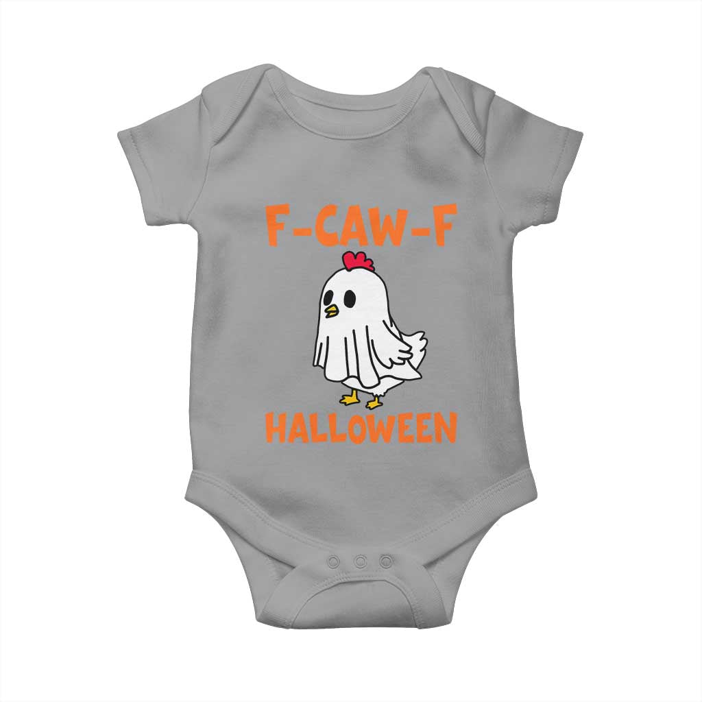F Caw F Ghost Chicken Costume Baby Onesie Funny Cute Halloween Poultry Lover - Wonder Print Shop