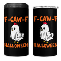 F Caw F Ghost Chicken Costume 4 in 1 Can Cooler Tumbler Funny Cute Halloween Poultry Lover - Wonder Print Shop