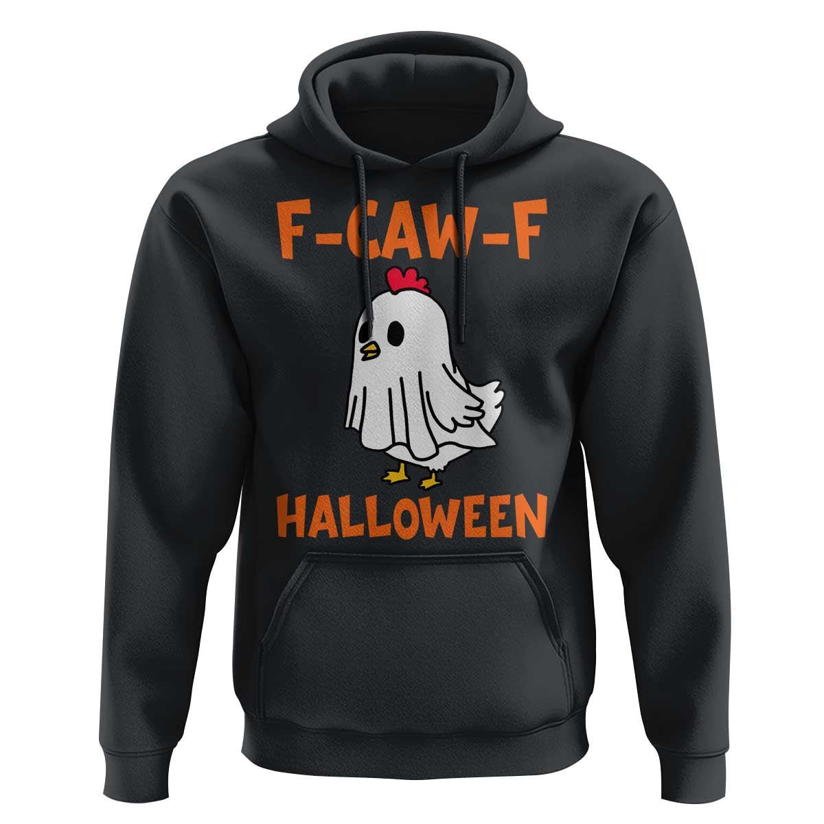 F Caw F Ghost Chicken Costume Hoodie Funny Cute Halloween Poultry Lover - Wonder Print Shop
