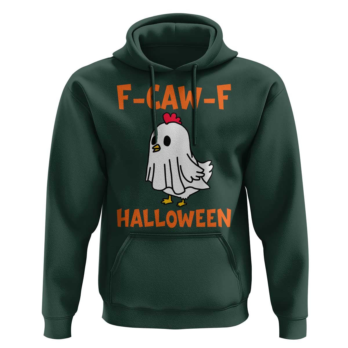 F Caw F Ghost Chicken Costume Hoodie Funny Cute Halloween Poultry Lover - Wonder Print Shop