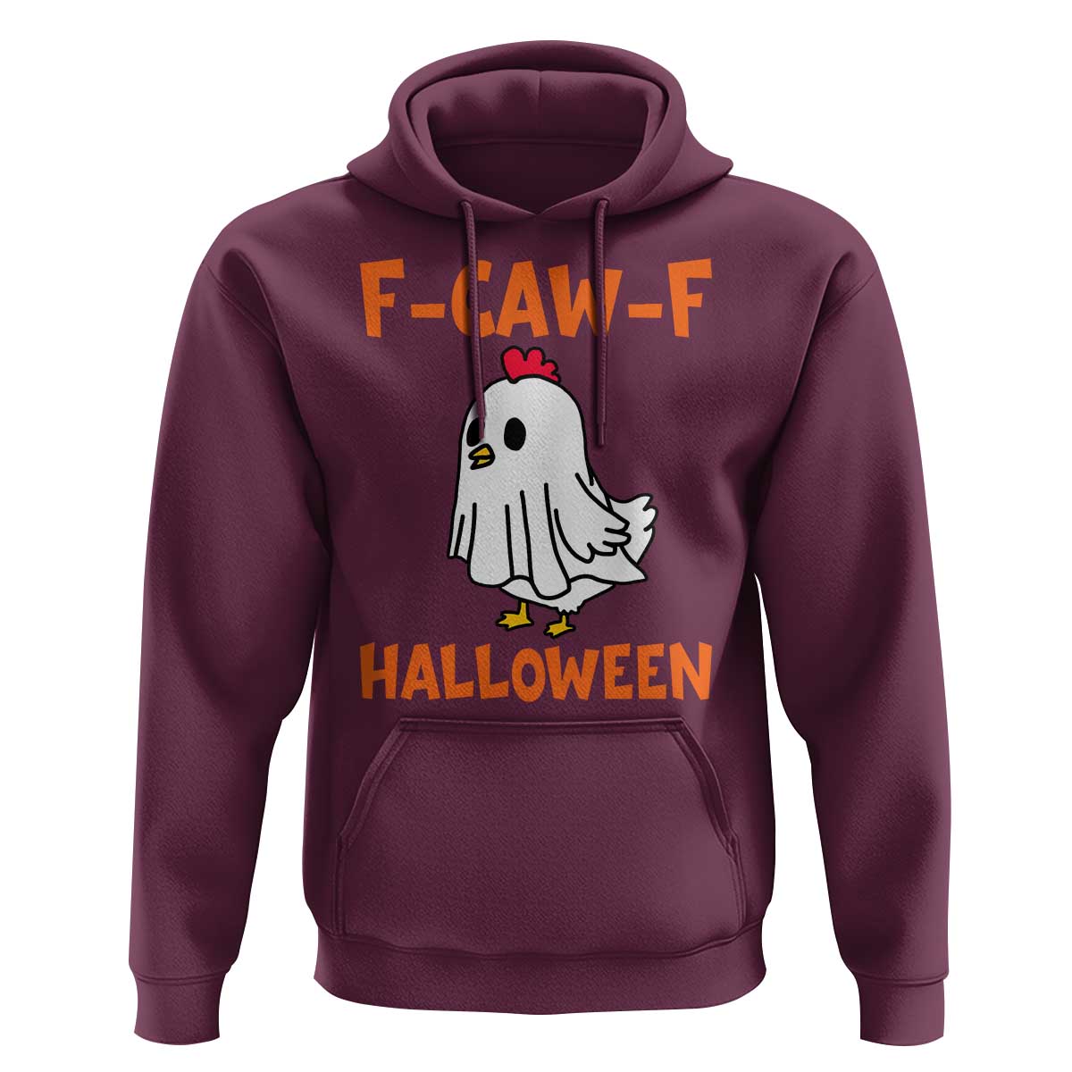 F Caw F Ghost Chicken Costume Hoodie Funny Cute Halloween Poultry Lover - Wonder Print Shop