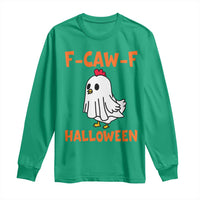 F Caw F Ghost Chicken Costume Long Sleeve Shirt Funny Cute Halloween Poultry Lover - Wonder Print Shop