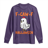 F Caw F Ghost Chicken Costume Long Sleeve Shirt Funny Cute Halloween Poultry Lover - Wonder Print Shop