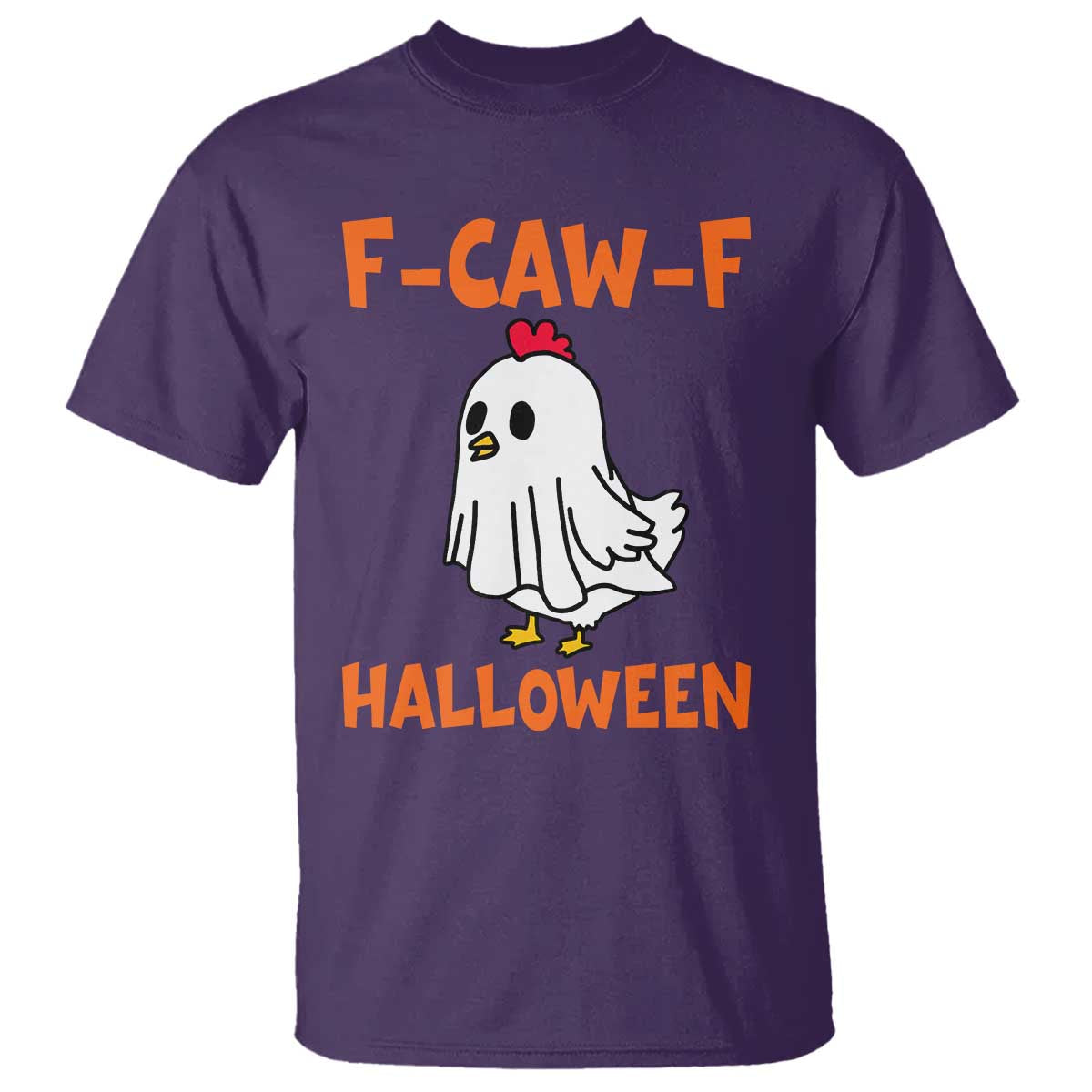 F Caw F Ghost Chicken Costume T Shirt Funny Cute Halloween Poultry Lover - Wonder Print Shop