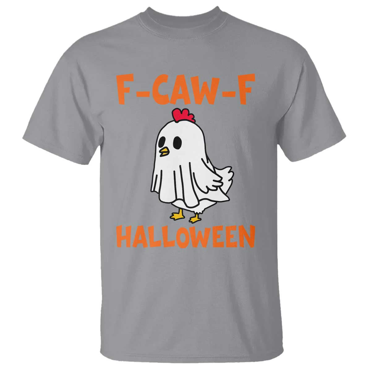 F Caw F Ghost Chicken Costume T Shirt Funny Cute Halloween Poultry Lover - Wonder Print Shop