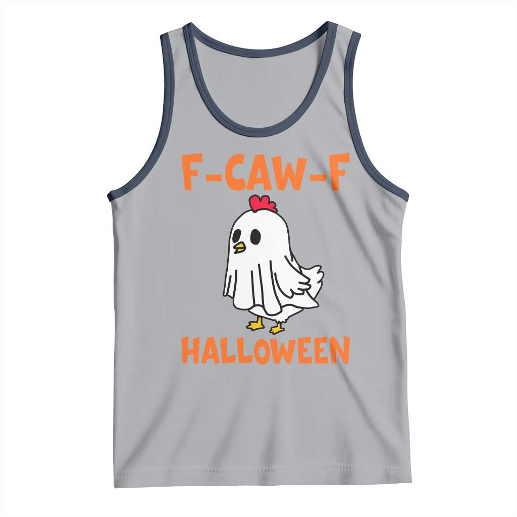 F Caw F Ghost Chicken Costume Tank Top Funny Cute Halloween Poultry Lover - Wonder Print Shop