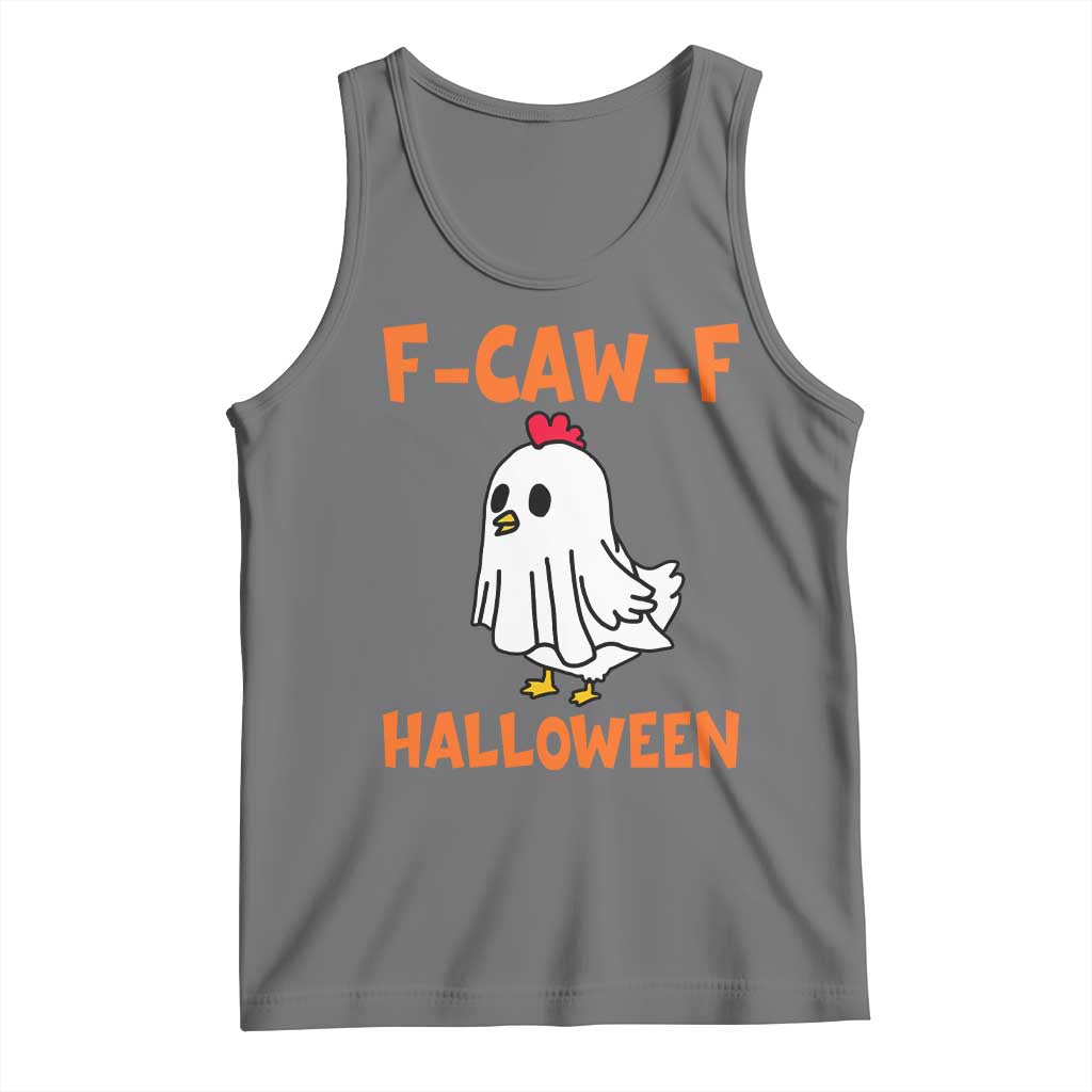 F Caw F Ghost Chicken Costume Tank Top Funny Cute Halloween Poultry Lover - Wonder Print Shop