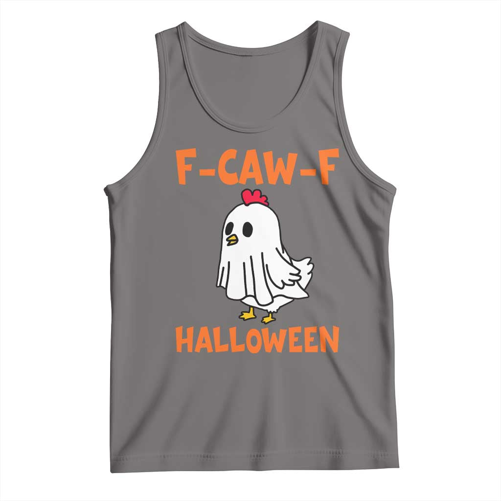 F Caw F Ghost Chicken Costume Tank Top Funny Cute Halloween Poultry Lover - Wonder Print Shop