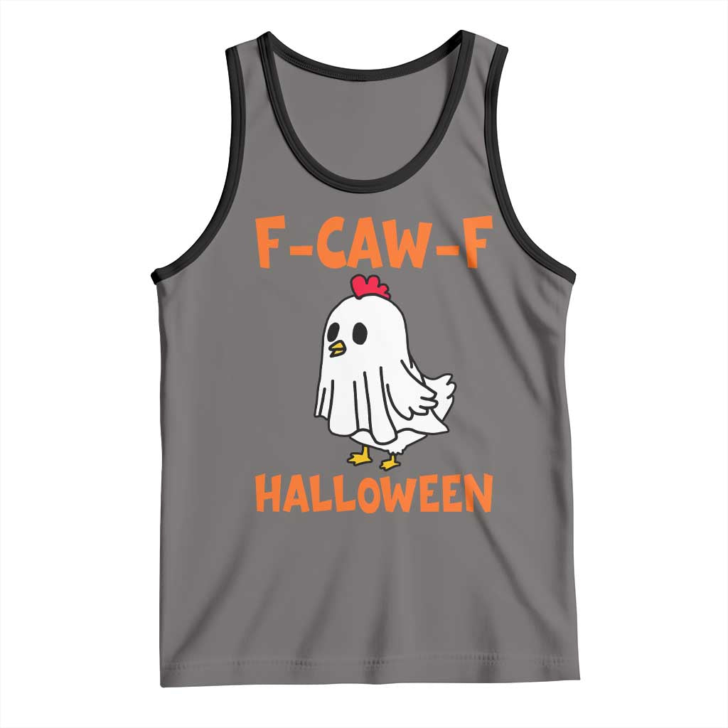 F Caw F Ghost Chicken Costume Tank Top Funny Cute Halloween Poultry Lover - Wonder Print Shop