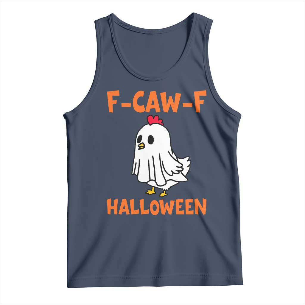 F Caw F Ghost Chicken Costume Tank Top Funny Cute Halloween Poultry Lover - Wonder Print Shop