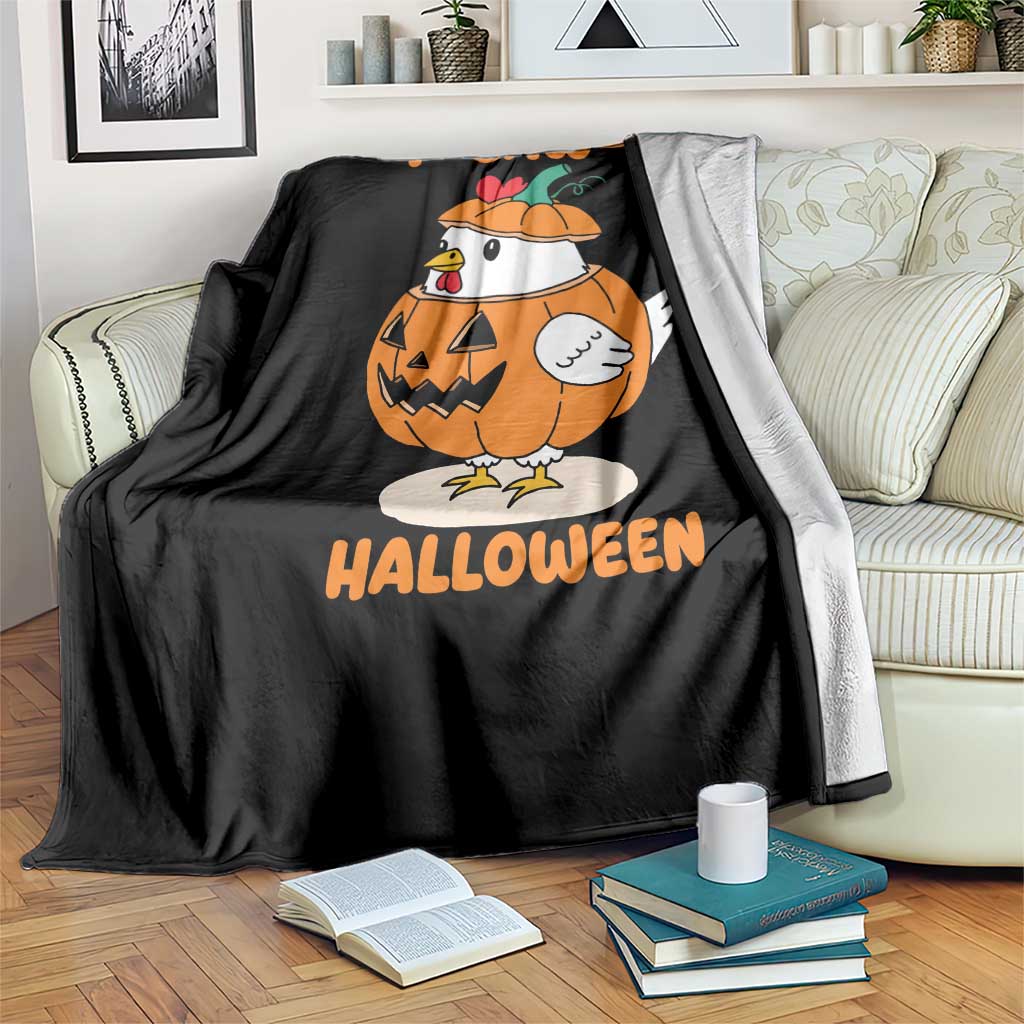F Caw F Chicken Cute Halloween Costume Throw Blanket Funny Jack O LAttern Poultry Meme Fall Vibes - Wonder Print Shop