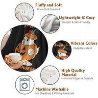 F Caw F Chicken Cute Halloween Costume Throw Blanket Funny Jack O LAttern Poultry Meme Fall Vibes - Wonder Print Shop