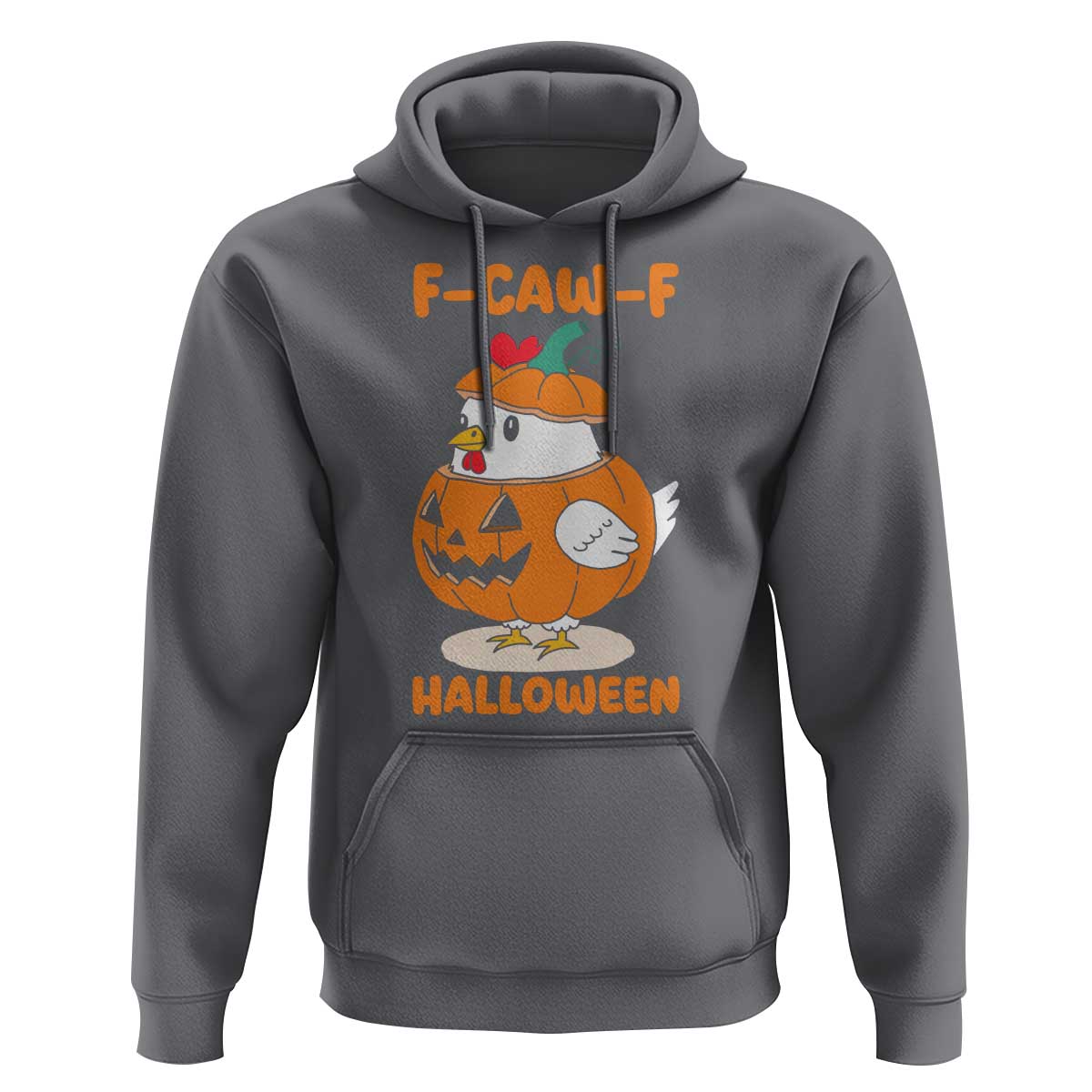 F Caw F Chicken Cute Halloween Costume Hoodie Funny Jack O LAttern Poultry Meme Fall Vibes - Wonder Print Shop