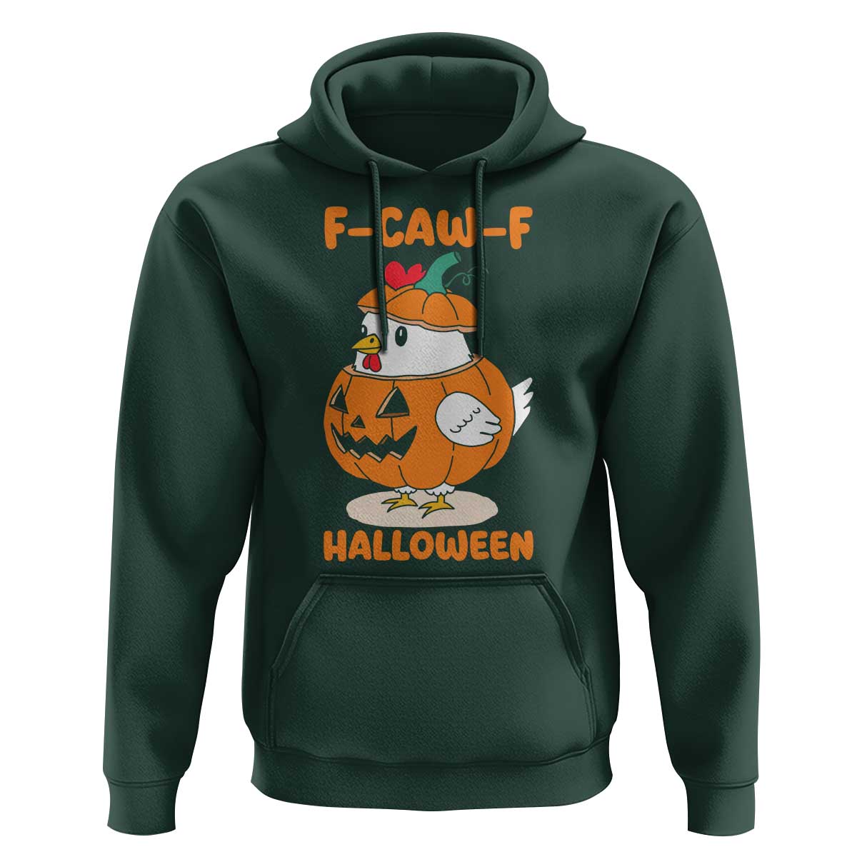 F Caw F Chicken Cute Halloween Costume Hoodie Funny Jack O LAttern Poultry Meme Fall Vibes - Wonder Print Shop