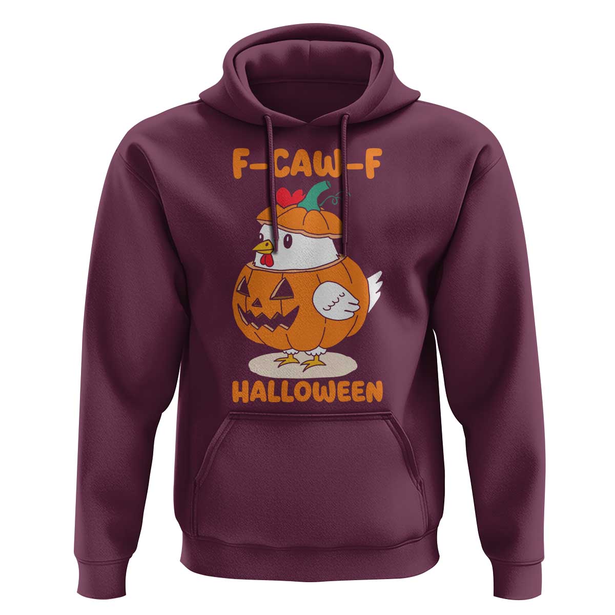 F Caw F Chicken Cute Halloween Costume Hoodie Funny Jack O LAttern Poultry Meme Fall Vibes - Wonder Print Shop