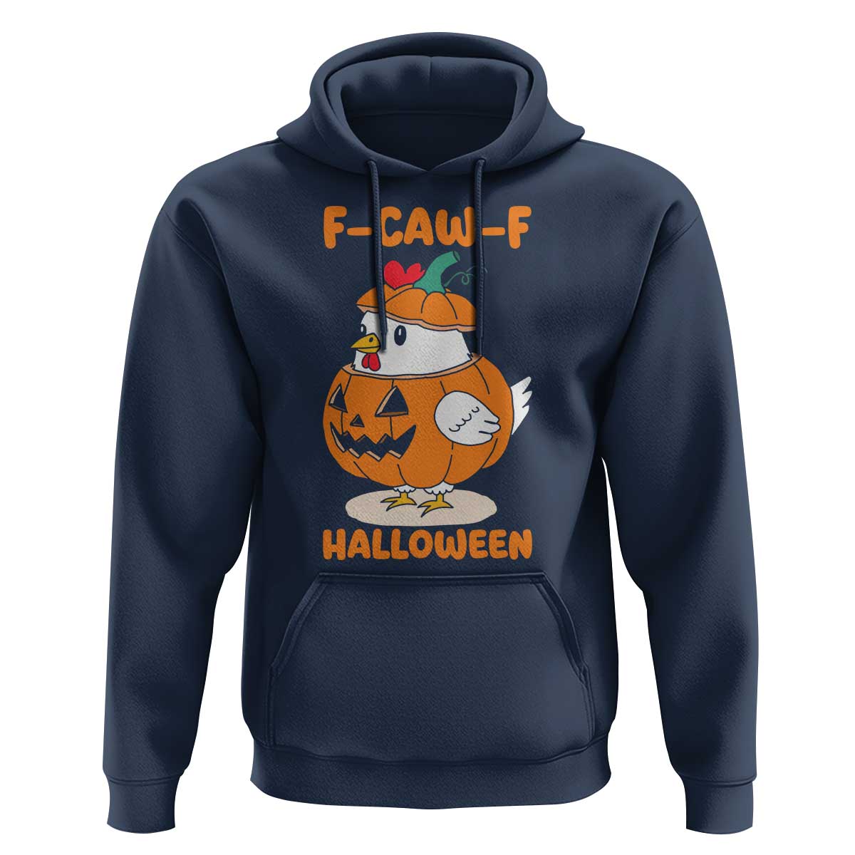 F Caw F Chicken Cute Halloween Costume Hoodie Funny Jack O LAttern Poultry Meme Fall Vibes - Wonder Print Shop