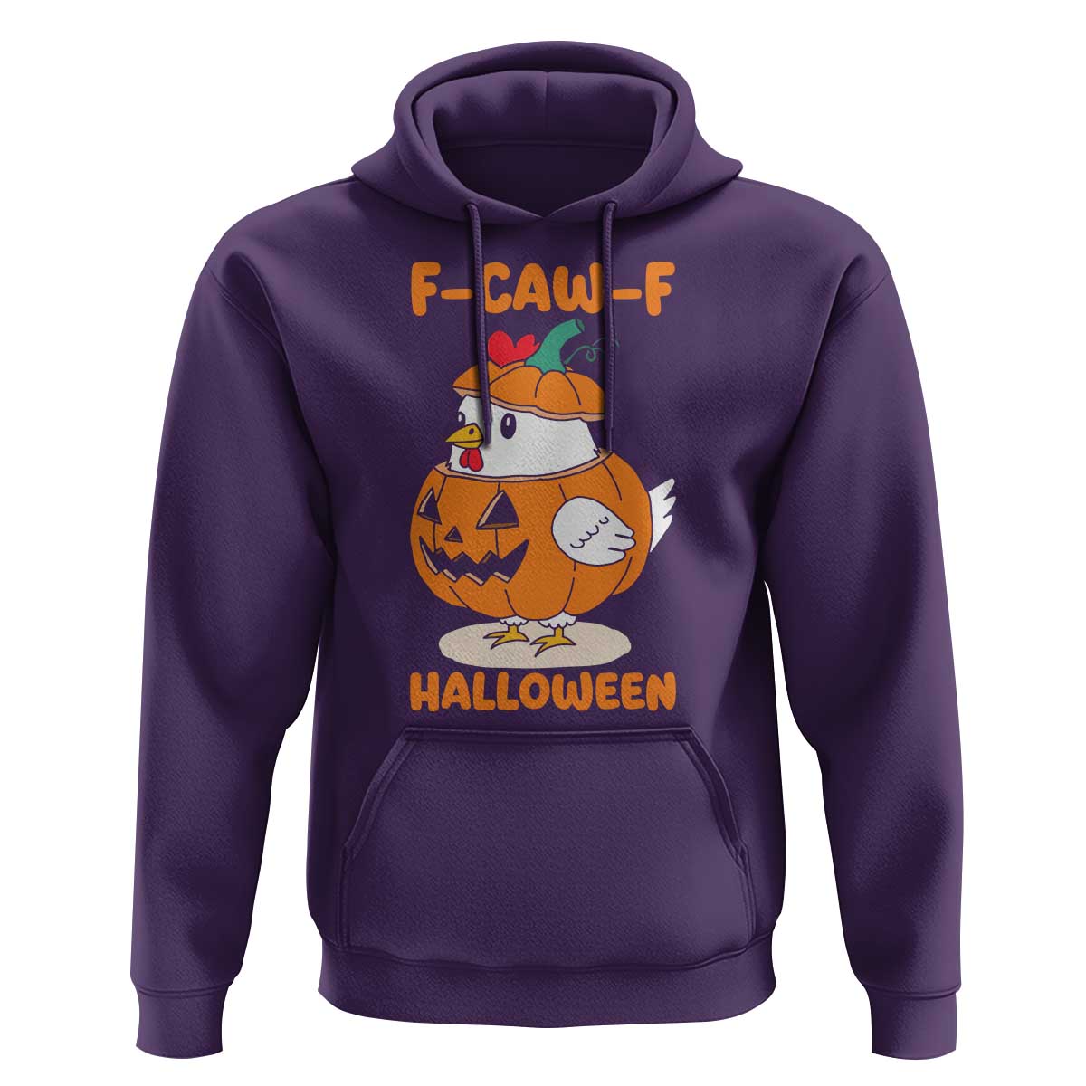 F Caw F Chicken Cute Halloween Costume Hoodie Funny Jack O LAttern Poultry Meme Fall Vibes - Wonder Print Shop