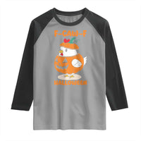 F Caw F Chicken Cute Halloween Costume Raglan Shirt Funny Jack O LAttern Poultry Meme Fall Vibes - Wonder Print Shop