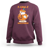 F Caw F Chicken Cute Halloween Costume Sweatshirt Funny Jack O LAttern Poultry Meme Fall Vibes - Wonder Print Shop