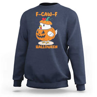 F Caw F Chicken Cute Halloween Costume Sweatshirt Funny Jack O LAttern Poultry Meme Fall Vibes - Wonder Print Shop