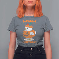 F Caw F Chicken Cute Halloween Costume T Shirt For Women Funny Jack O LAttern Poultry Meme Fall Vibes - Wonder Print Shop